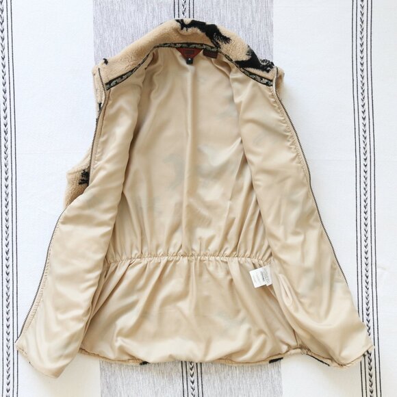 Women's Beige Horse Pattern Vest - Picture 4 of 5